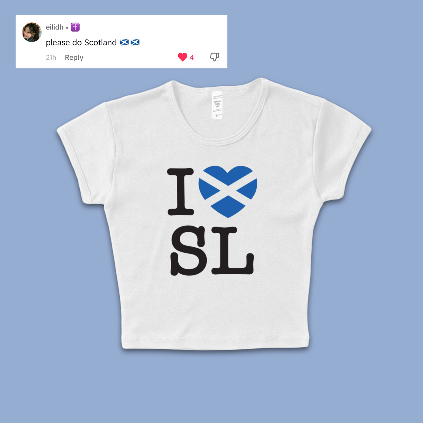 I Love Scotland Baby T Shirt