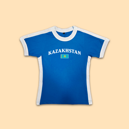 Kazakhstan Womens Baby Tee Jersey