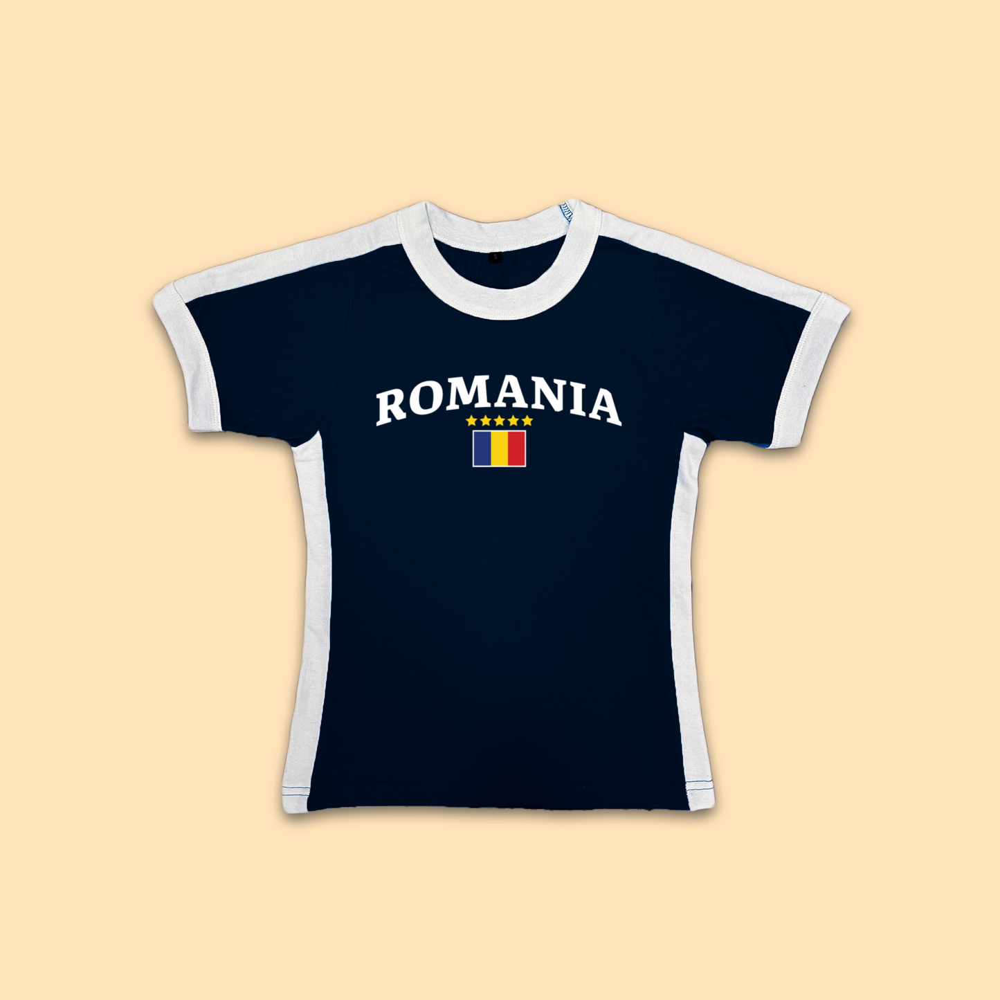 Romania Womens Baby Tee Jersey