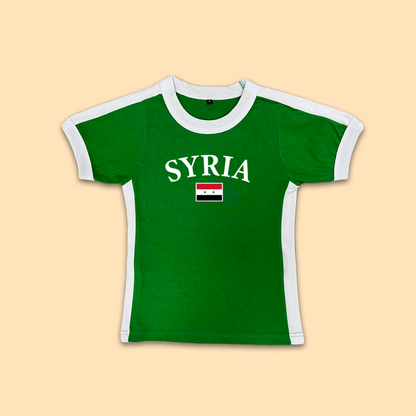 Syria Womens Baby Tee Jersey