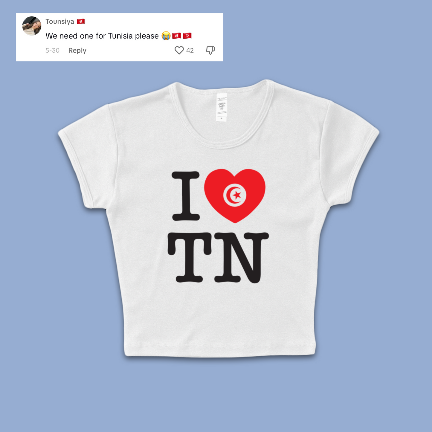 I Love Tunisia Baby T Shirt